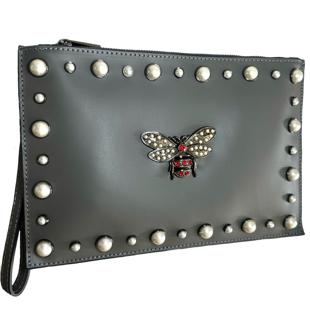 GENUINE LEATHER GREY BEE BAG - Picture 1 of 9